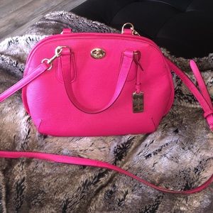 Pink Rose Coach Satchel Crossbody